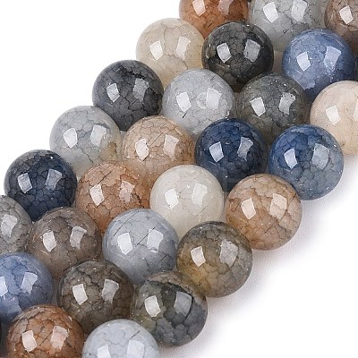 Baking Paint Crackle Glass Beads Strands GLAA-Q106-03A-18-1