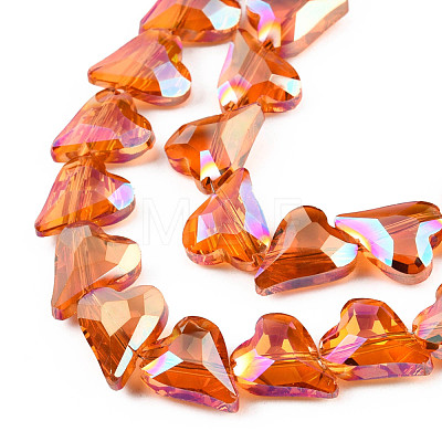 Electroplate Transparent Glass Beads Strands EGLA-N002-44-06-1