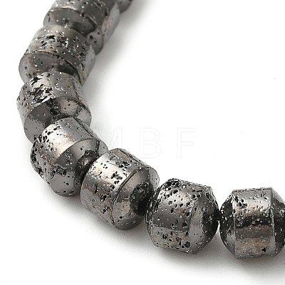 Electroplated Natural Lava Rock Beads Strands G-L606-B02-01B-1