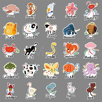 50Pcs Animal PET Stickers PW-WG97F31-01-1