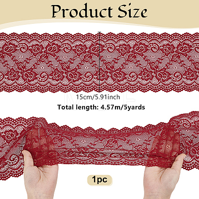 1 Roll 10% Spandex & 90% Nylon Lace Ribbon OCOR-OC0001-96D-1
