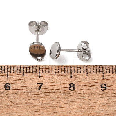 Non-Tarnish 304 Stainless Steel Stud Earring Findings STAS-R063-38-1