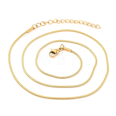 304 Stainless Steel Round Snake Chain Necklaces for Women NJEW-G140-06B-G-1