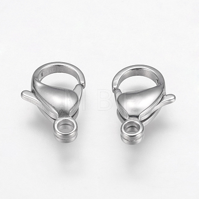 304 Stainless Steel Lobster Claw Clasps STAS-F125-17x11mm-P-1