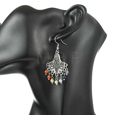 Gemstone Tassel Chandelier Earrings EJEW-JE07176-01-1