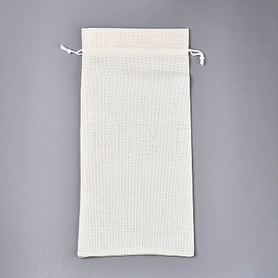 Rectangle Polyester Imitation Burlap Packing Pouches ABAG-N009-01A-1