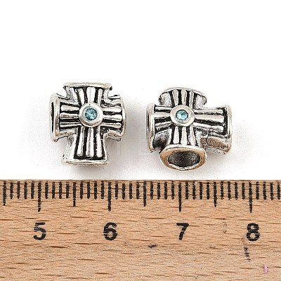 Alloy Rhinestones European Beads PALLOY-Q313-10A-1