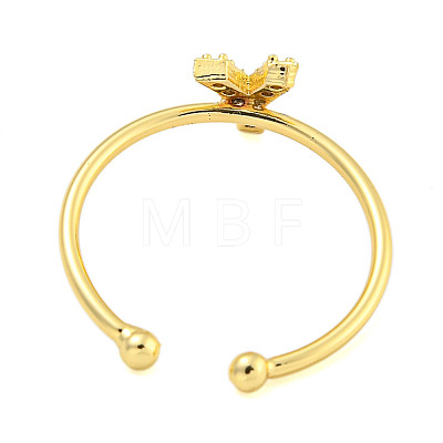 Rack Plating Brass Open Cuff Rings for Women RJEW-F162-02G-Y-1