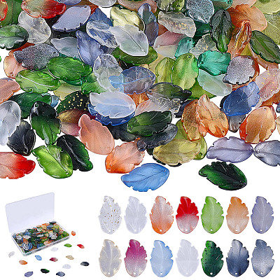 200Pcs 20 Colors Handmade Lampwork Pendants LAMP-DR0001-14-1