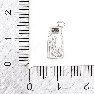 Brass Micro Pave Clear Cubic Zirconia Pendants KK-D225-02P-1