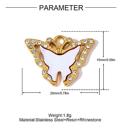 304 Stainless Steel Resin Pendants STAS-OY009-01G-1