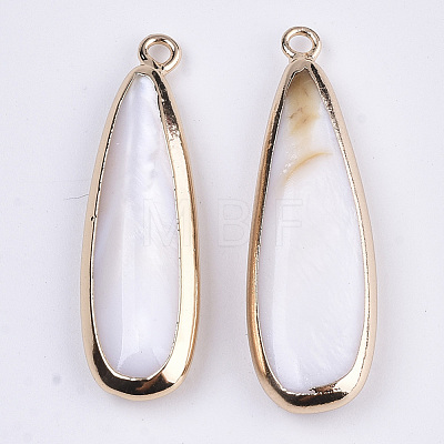 Natural Freshwater Shell Pendants SSHEL-R045-14-1