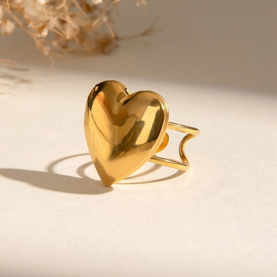 304 Stainless Steel Box Cuff Rings for Women RJEW-M074-02B-G-1