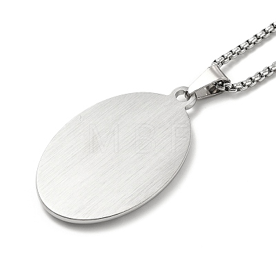 Non-Tarnish Stainless Steel Virgin Mary Pendant Necklace with Box Chains for Women LS-NJEW-E066-01P-1