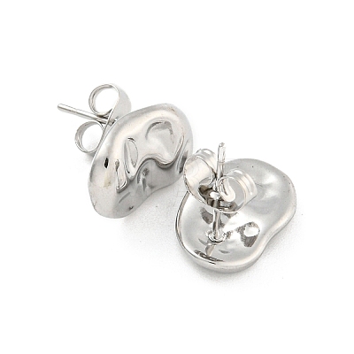 Non-Tarnish Oval 304 Stainless Steel Ear Studs EJEW-L290-003P-1