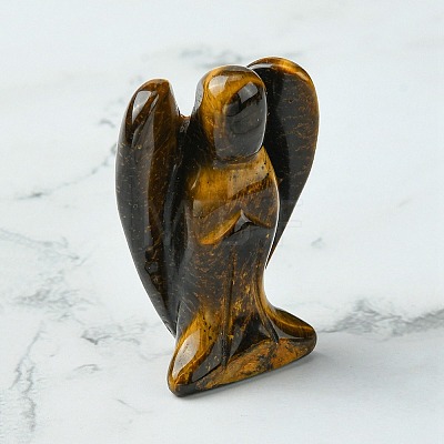 Angel Natural Tiger Eye Home Display Decorations DJEW-YW0001-05A-1