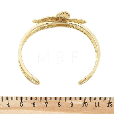 Butterfly Brass Cuff Open Bangles BJEW-M060-01G-02-1