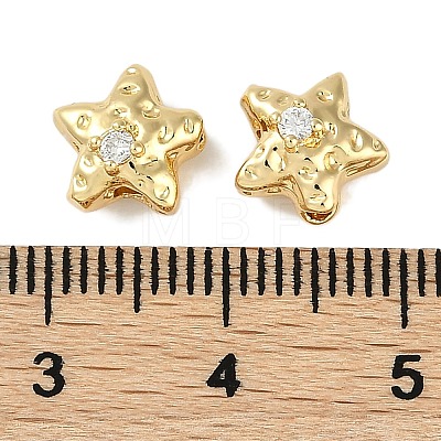 Brass Micro Pave Cubic Zirconia Beads KK-P283-20G-1