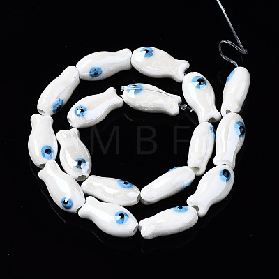 Handmade Porcelain Ceramic Beads Strands PORC-T006-03N-1