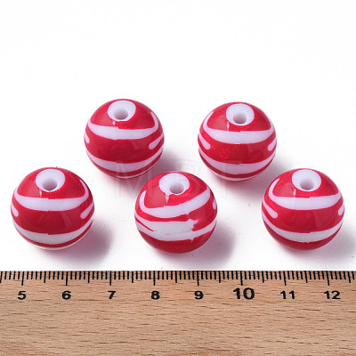 Opaque Striped Acrylic Beads MACR-S373-27B-03-1