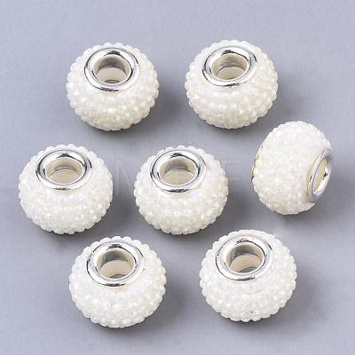 Resin Rhinestone European Beads RPDL-T002-04M-1