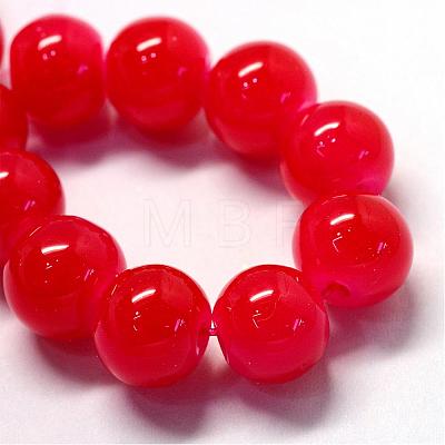 Baking Painted Imitation Jade Glass Round Bead Strands DGLA-Q021-4mm-05-1