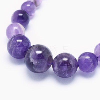 Natural Amethyst Graduated Beads Necklaces and Bracelets Jewelry Sets SJEW-L132-01-1