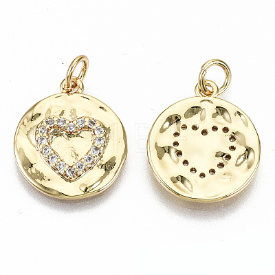 Brass Micro Pave Clear Cubic Zirconia Pendants ZIRC-S067-138-NF-1