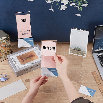 4Pcs Acrylic L Shaped Table Desktop Sign Display Stand ODIS-OC0002-02-1