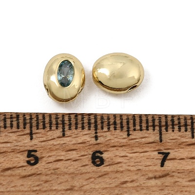 Brass Pave Cubic Zirconia Beads CU-CBA7D12-01G-01-1