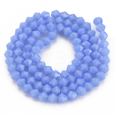 Opaque Solid Color Glass Beads Strands GLAA-Q080-4mm-B12-1