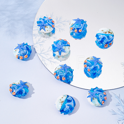 10Pcs Glass Beads GLAA-CA0001-41-1