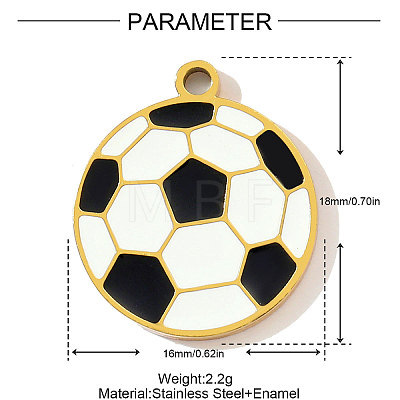 304 Stainless Steel Enamel Pendants STAS-OY003-18G-1
