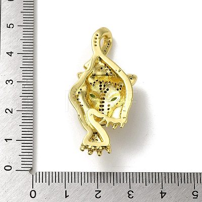 Rack Plating Brass Micro Pave Cubic Zirconia Pendants KK-A210-02C-G-1