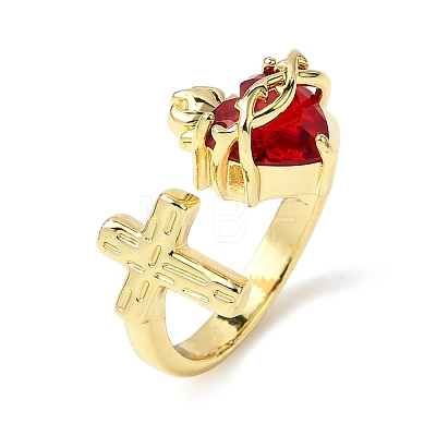 Glass Cuff Open Rings RJEW-P178-01E-G-1