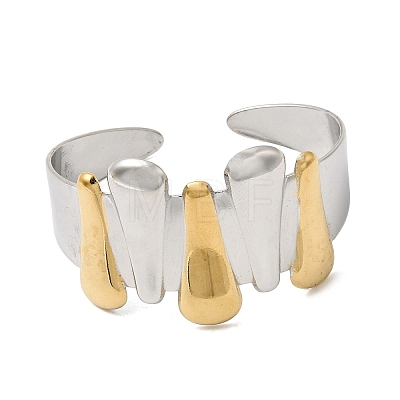 Hammered 304 Stainless Steel Cuff Bangles for Women BJEW-Z177-01GP-03-1