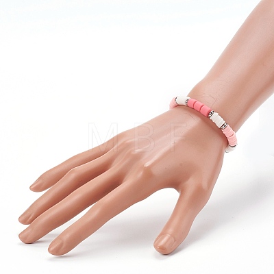 Handmade Polymer Clay Heishi Beaded Stretch Bracelets BJEW-JB06144-01-1