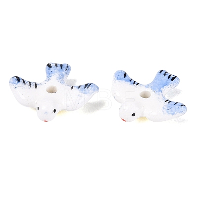 Hand Painted Peace Dove Porcelain Beads PORC-N013-05-1
