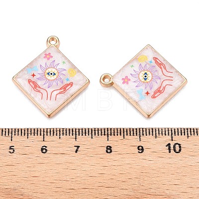 Printed Rack Plating Alloy Enamel Pendants ENAM-T020-05B-1