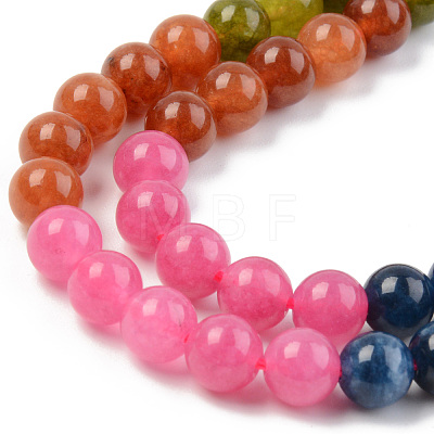 Round Dyed Natural Quartz Beads Strands G-T132-013A-01-1