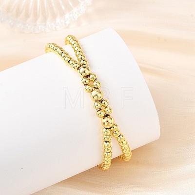 Rack Plating Brass Beaded Double Layers Bracelets for Women BJEW-JB14138-1