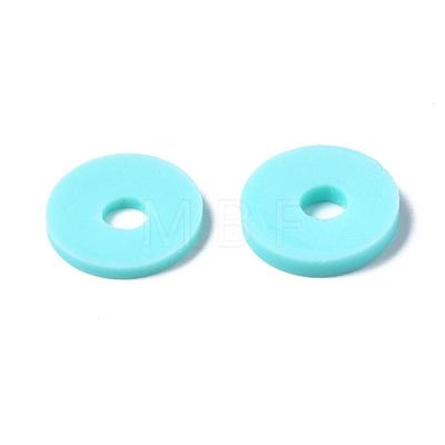 Flat Round Eco-Friendly Handmade Polymer Clay Beads CLAY-R067-10mm-20-1