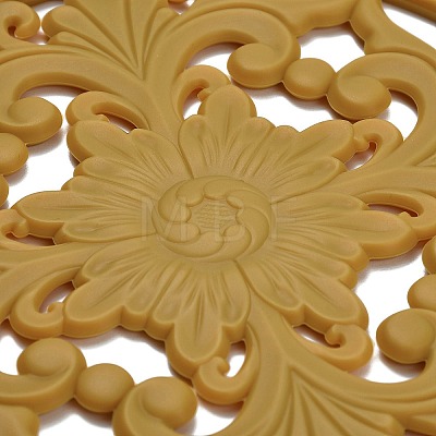 Floral Silicone Heat Insulation Coasters AJEW-K055-01B-1
