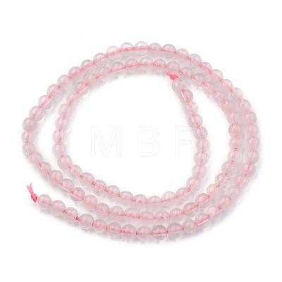 Natural Rose Quartz Round Bead Strands G-P072-05-4mm-1