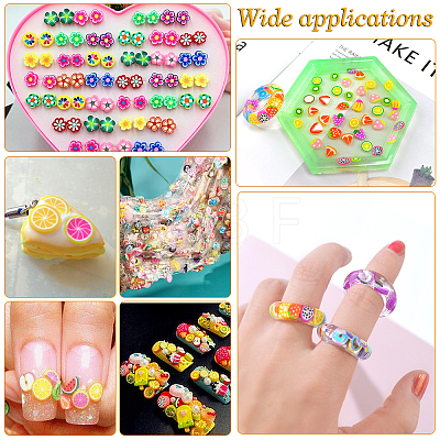   600Pcs 12 Colors Handmade Polymer Clay Cabochons Flower CLAY-PH0001-46-1