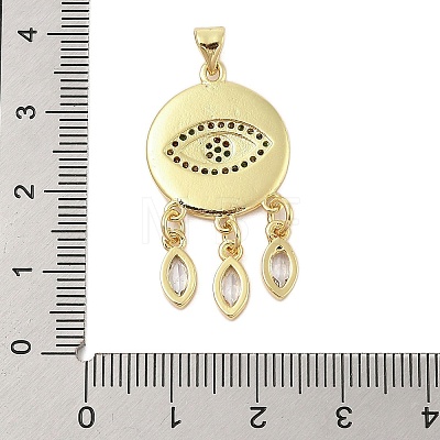 Rack Plating Brass Micro Pave Cubic Zirconia Pendants KK-Z074-05G-1