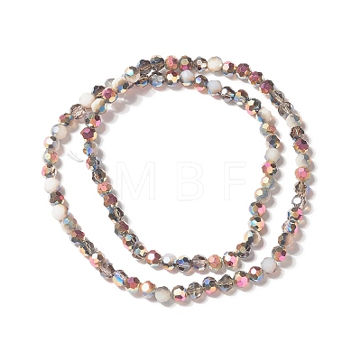 Transparent Electroplated Glass Beads Strands GLAA-G097-04D-1