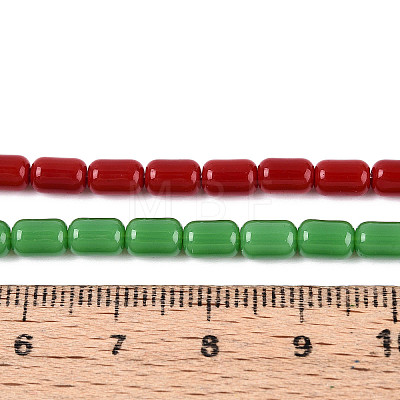 Opaque Solid Color Glass Beads Strands GLAA-N058-4x6mm-B01-1