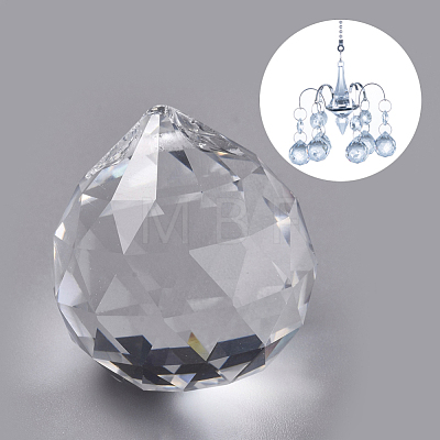 Transparent K9 Glass Pendants GLAA-WH0015-35A-1