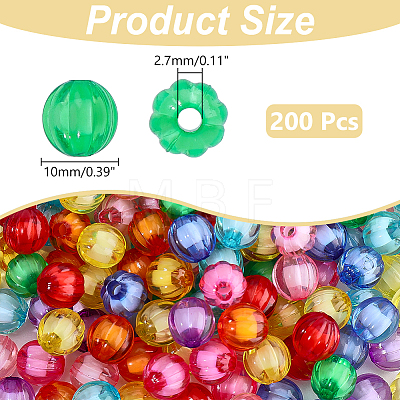 200Pcs Transparent Acrylic Beads OACR-PH0004-84-1
